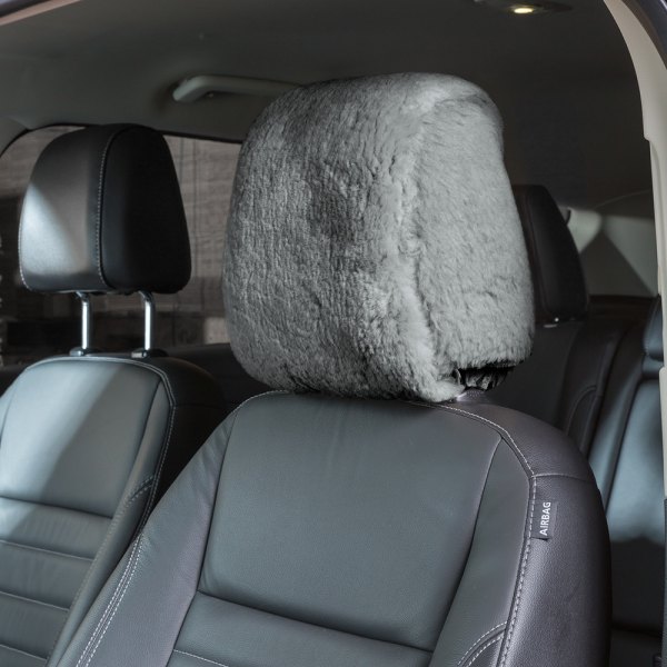 US Sheepskin® - Tailor-Made Deluxe Superfit Pewter Headrest Cover