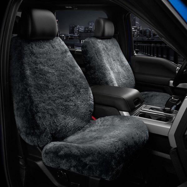 US Sheepskin® - Tailor-Made All Sheepskin 1st Row Charcoal Seat Cover