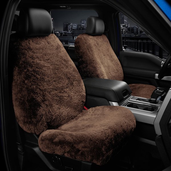 US Sheepskin® - Tailor-Made All Sheepskin 1st Row Brown Seat Cover