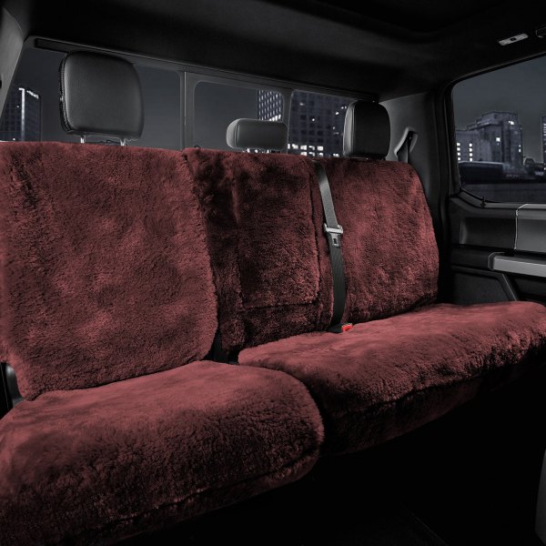 US Sheepskin® - Tailor-Made All Sheepskin 3rd Row Burgundy Seat Cover