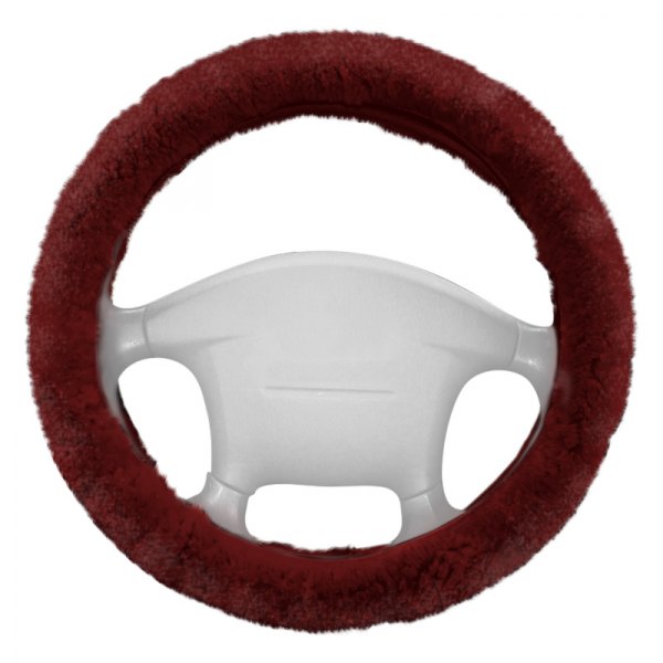 US Sheepskin® - Burgundy Steering Wheel Cover