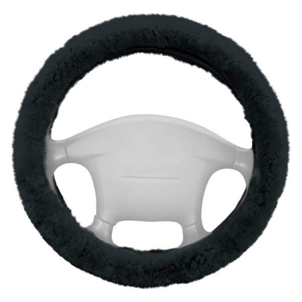 US Sheepskin® - Charcoal Steering Wheel Cover