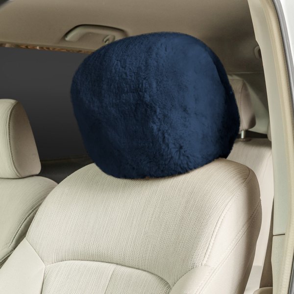 US Sheepskin® - Ready-Made All Sheepskin Blue Headrest Cover