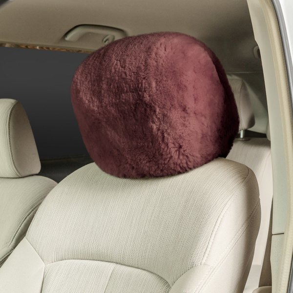 US Sheepskin® - Ready-Made All Sheepskin Burgundy Headrest Cover