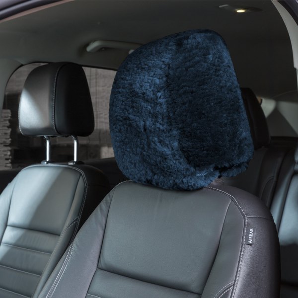 US Sheepskin® - Tailor-Made All Sheepskin Blue Headrest Cover
