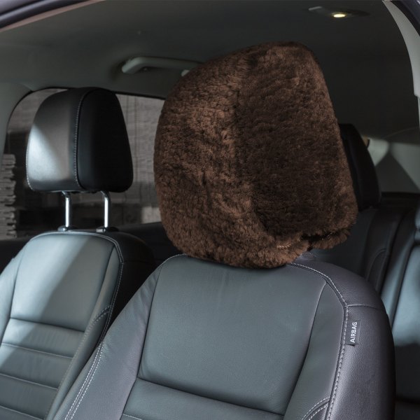 US Sheepskin® - Tailor-Made All Sheepskin Brown Headrest Cover
