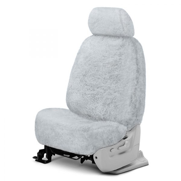 US Sheepskin® - Ready-Made All Sheepskin Double Cap Silver Seat Cover