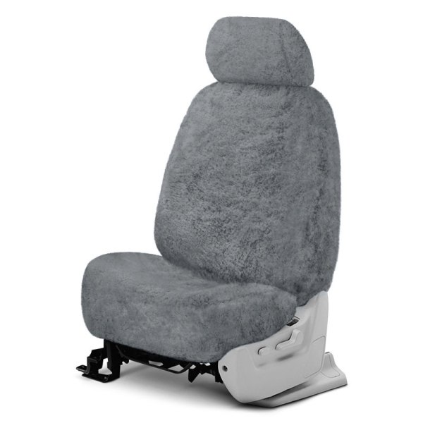 US Sheepskin® - Ready-Made All Sheepskin Double Cap Pewter Seat Cover