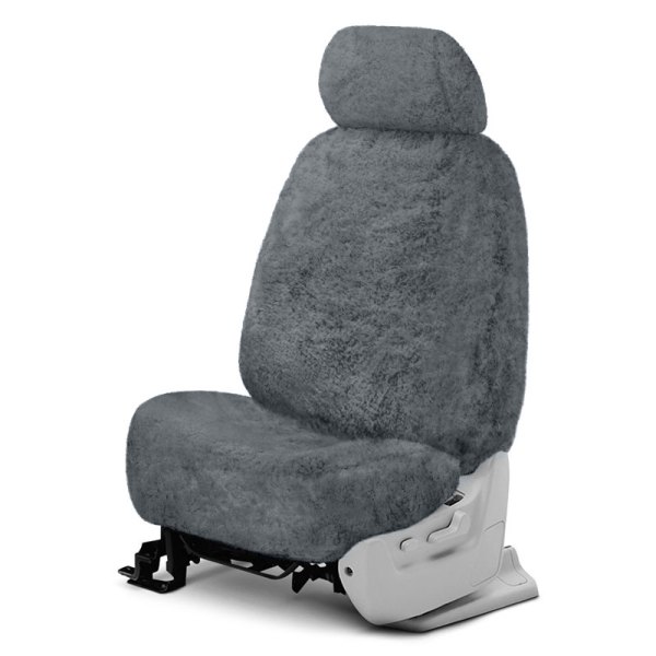 US Sheepskin® - Ready-Made All Sheepskin Double Cap Charcoal Seat Cover