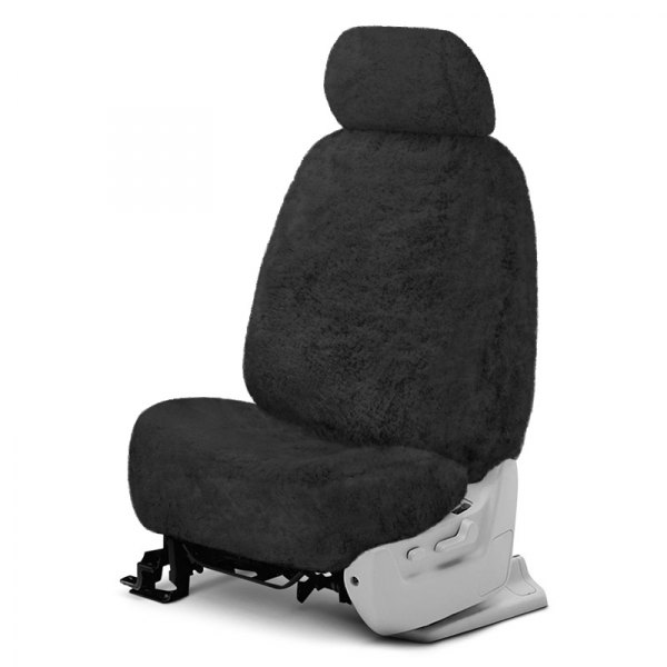 US Sheepskin® - Ready-Made All Sheepskin Double Cap Black Seat Cover
