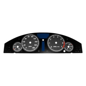 US Speedo® - Daytona Edition Gauge Face Kit with Silver Night Lettering Color, Black