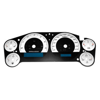 US Speedo® - Daytona Edition Gauge Face Kit with Blue Night Lettering Color, White, 120 MPH
