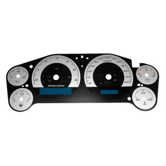 US Speedo® - Daytona Edition Gauge Face Kit with Blue Night Lettering Color, Silver, 120 MPH