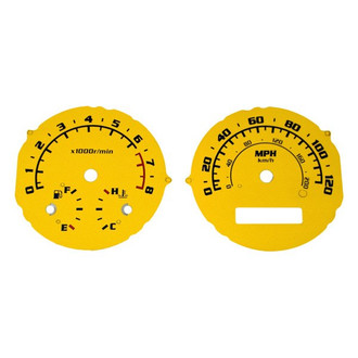US Speedo® - Daytona Edition Gauge Face Kit with Blue Night Lettering Color, Yellow, 120 MPH