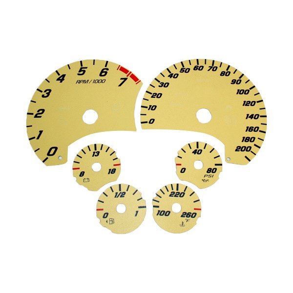 US Speedo® - Daytona Edition Gauge Face Kit with White Night Lettering Color, Tan