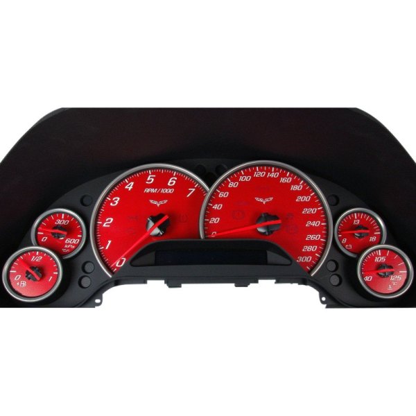 US Speedo® - Daytona Edition Gauge Face Kit with White Night Lettering Color, Red
