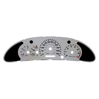 US Speedo® - Daytona Edition Gauge Face Kit with Blue Night Lettering Color, White, 110 MPH, 7000 RPM