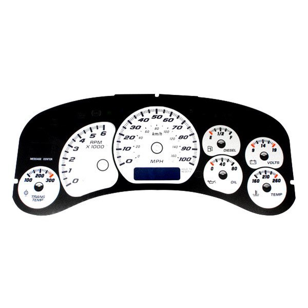 US Speedo® - Daytona Edition Gauge Face Kit with Blue Night Lettering Color, White, 100 MPH