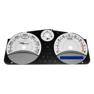 US Speedo® - Daytona Edition Gauge Face Kit with Blue Night Lettering Color, Silver, 120 MPH, 8000 RPM