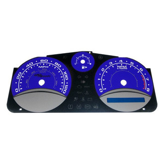 US Speedo® - Daytona Edition Gauge Face Kit with Blue Night Lettering Color, Blue, 120 MPH, 8000 RPM
