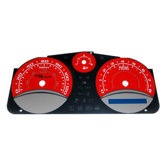 US Speedo® - Daytona Edition Gauge Face Kit with Blue Night Lettering Color, Red, 120 MPH, 8000 RPM