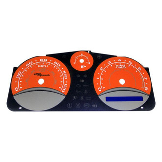 US Speedo® - Daytona Edition Gauge Face Kit with Blue Night Lettering Color, Orange, 120 MPH, 8000 RPM