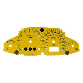 US Speedo® - Daytona Edition Gauge Face Kit with Green Night Lettering Color, Yellow