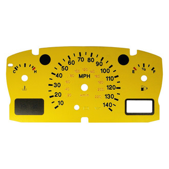US Speedo® - Daytona Edition Gauge Face Kit with Green Night Lettering Color, Yellow