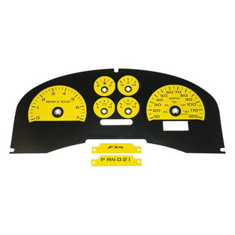 US Speedo® - Daytona Edition Gauge Face Kit with Green Night Lettering Color, Yellow, 120 MPH