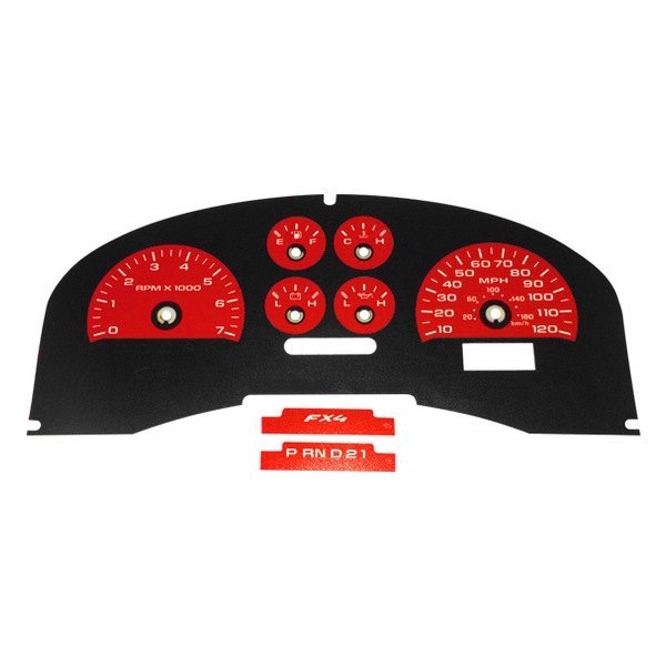 US Speedo® - Daytona Edition Gauge Face Kit with Green Night Lettering Color, Red, 120 MPH