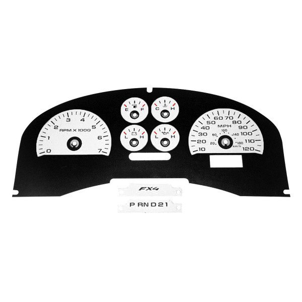 US Speedo® - Daytona Edition Gauge Face Kit with Green Night Lettering Color, White, 120 MPH