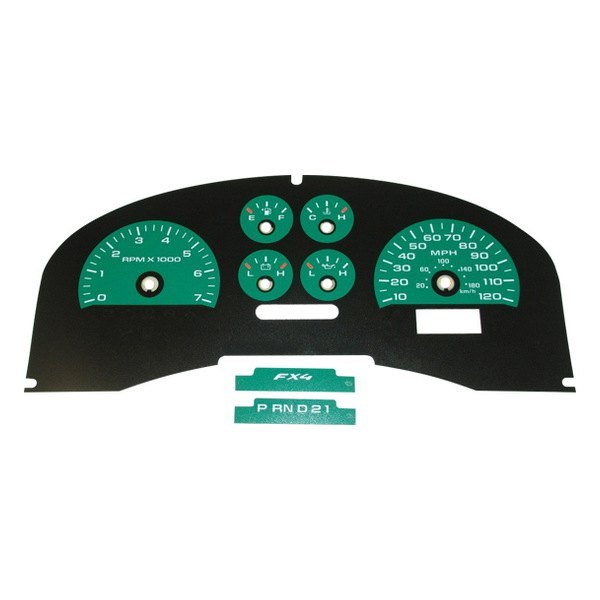 US Speedo® - Daytona Edition Gauge Face Kit with Green Night Lettering Color, Green, 120 MPH