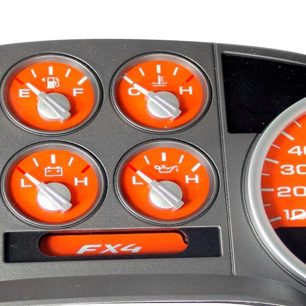 US Speedo® - Daytona Edition Gauge Face Kit with Green Night Lettering Color, Orange, 120 MPH