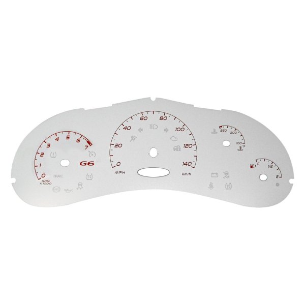 US Speedo® - Daytona Edition Gauge Face Kit with Red Night Lettering Color, White, 140 MPH, 7000 RPM