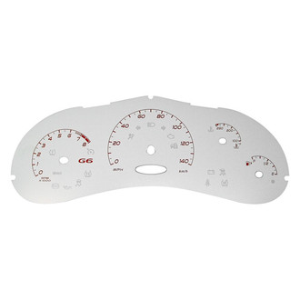 US Speedo® - Daytona Edition Gauge Face Kit with Red Night Lettering Color, White, 140 MPH, 8000 RPM