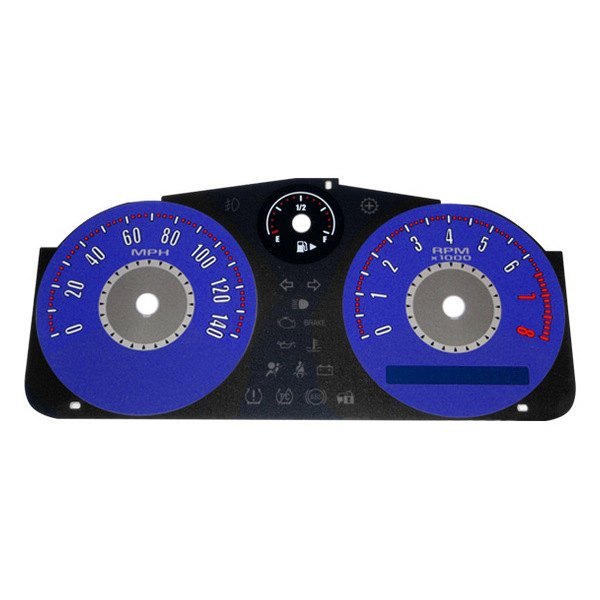 US Speedo® - Daytona Edition Gauge Face Kit with Blue Night Lettering Color, Blue, 140 MPH, 8000 RPM
