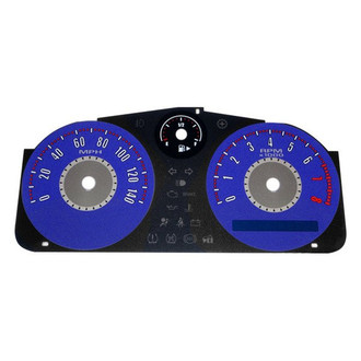 US Speedo® - Daytona Edition Gauge Face Kit with Blue Night Lettering Color, Blue, 140 MPH, 8000 RPM