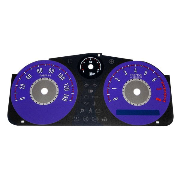 US Speedo® - Daytona Edition Gauge Face Kit with Purple Night Lettering Color, Purple, 140 MPH, 8000 RPM