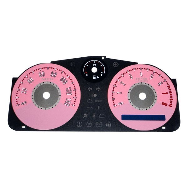 US Speedo® - Daytona Edition Gauge Face Kit with Pink Night Lettering Color, Pink, 140 MPH, 8000 RPM