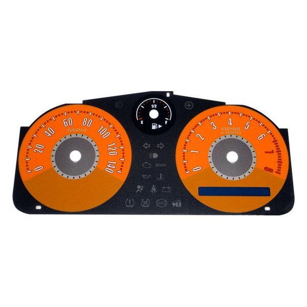 US Speedo® - Daytona Edition Gauge Face Kit with Orange Night Lettering Color, Orange, 140 MPH, 8000 RPM