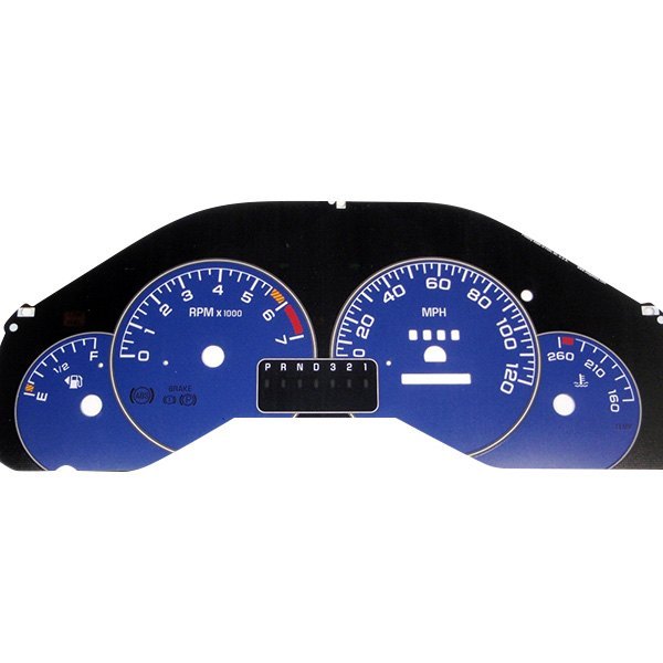 US Speedo® - Daytona Edition Gauge Face Kit with Red Night Lettering Color, Blue, 120 MPH