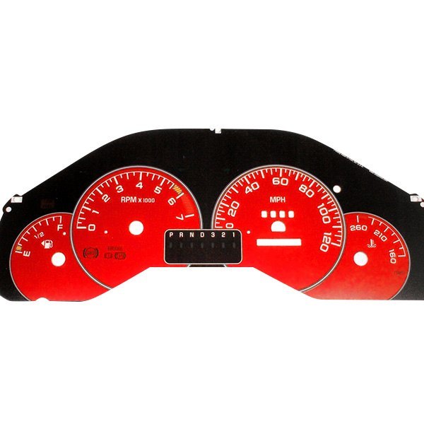 US Speedo® - Daytona Edition Gauge Face Kit with Red Night Lettering Color, Red, 120 MPH