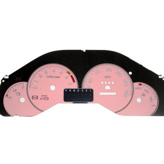 US Speedo® - Daytona Edition Gauge Face Kit with Red Night Lettering Color, Pink, 120 MPH