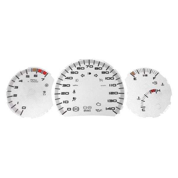 US Speedo® - Daytona Edition Gauge Face Kit with Red Night Lettering Color, White, 140 MPH