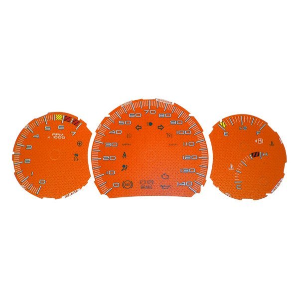 US Speedo® - Daytona Edition Gauge Face Kit with Red Night Lettering Color, Orange, 140 MPH