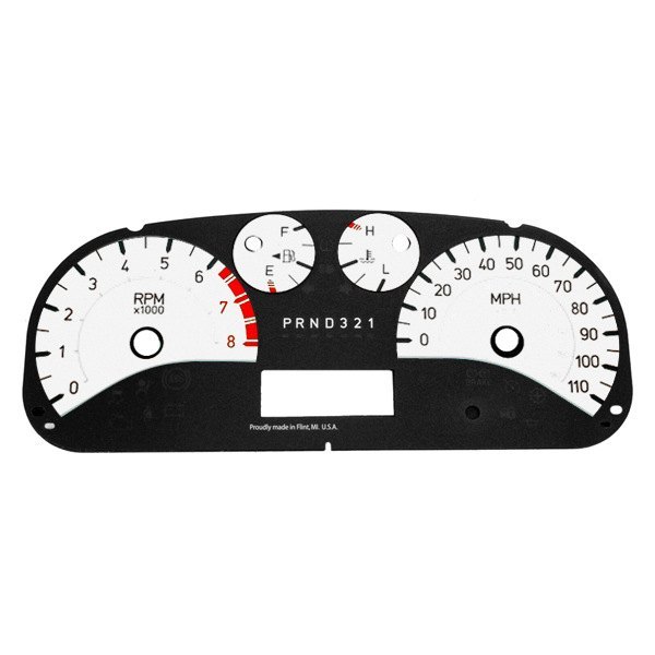 US Speedo® - Daytona Edition Gauge Face Kit with White Night Lettering Color, White, 110 MPH
