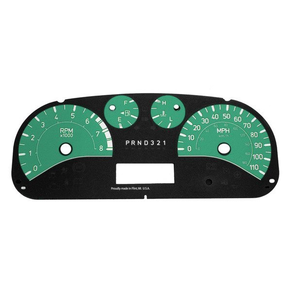 US Speedo® - Daytona Edition Gauge Face Kit with Green Night Lettering Color, Green, 110 MPH