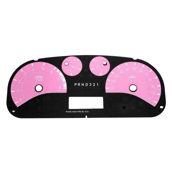 US Speedo® - Daytona Edition Gauge Face Kit with White Night Lettering Color, Pink, 110 MPH
