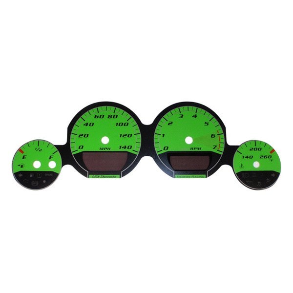 US Speedo® - Daytona Edition Gauge Face Kit with Green Night Lettering Color, Green, 140 MPH