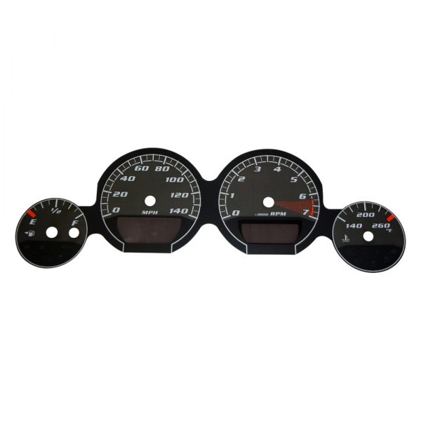 US Speedo® - Daytona Edition Gauge Face Kit with Silver Night Lettering Color, Black, 140 MPH